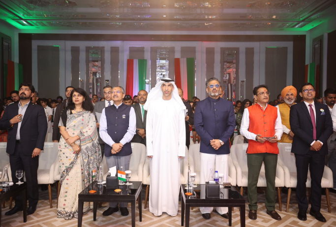 Ambassador Dr. Deepak Mittal and CG H.E. Dr. Vishnu Reddy participated in the 80th Independence Day celebrations hosted by the Indian People’s Forum (IPF), UAE, graced by H.E. Dr. Thani Al Zeyoudi, Minister of Foreign Trade, where over 500 Indians came together to take the historic Pledge for Viksit Bharat. (21 August 2026)