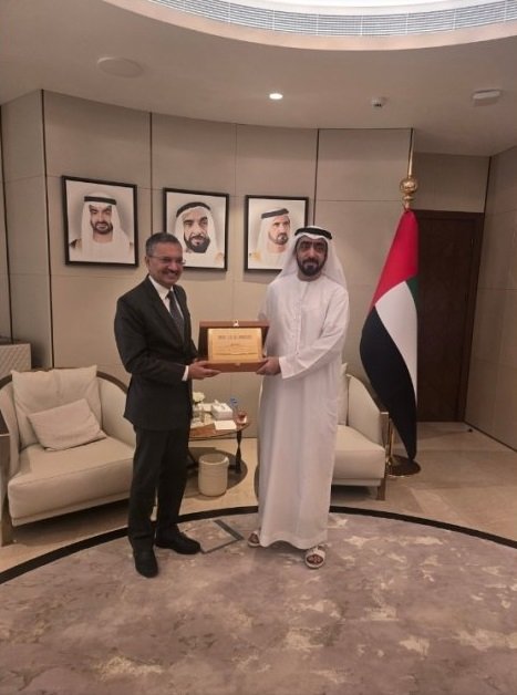 Ambassador Dr. Deepak Mittal met H.E. Mohammed Hamad Al Badi Al Dhaheri, President of the Federal Supreme Court, conveyed best wishes for his visit to India to attend the BRICS Chief Justices’ Meeting, and discussed bilateral issues of mutual interest. (1 September 2026)